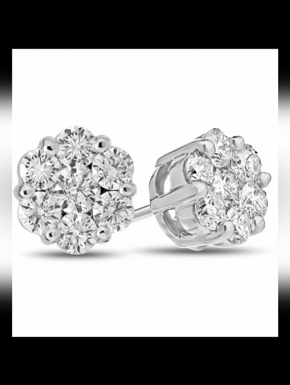 Platinum 1ct Diamond Stud Earrings NWT